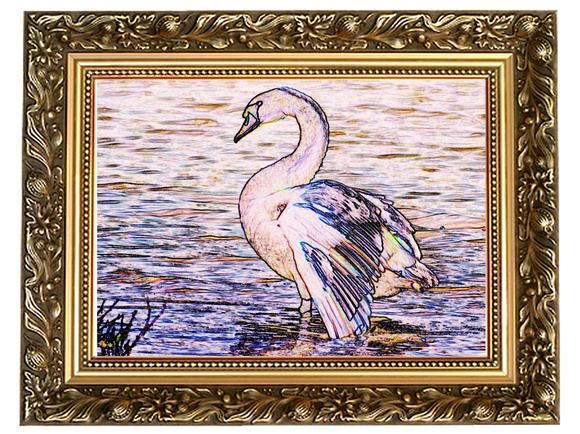The Swan -no title-faux framed*